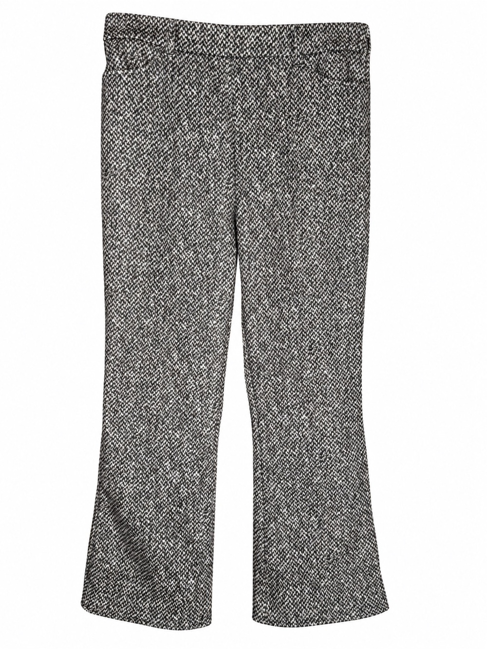 Tory Burch Black & White Tweed Flare Knit Pants